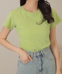コットン クルーネック ベーシック 半袖 Tシャツ