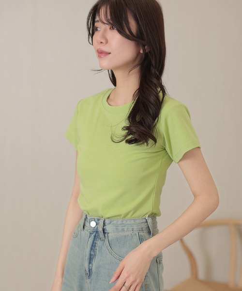 DAYRA(デイラ)の「コットン クルーネック ベーシック 半袖 Tシャツ(Tシャツ/カットソー・レディース・グリーン/ブルー・XL/M)」の9枚目の写真
