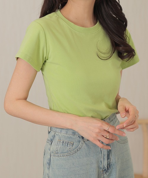 DAYRA(デイラ)の「コットン クルーネック ベーシック 半袖 Tシャツ(Tシャツ/カットソー・レディース・グリーン/ブルー・XL/M)」の11枚目の写真