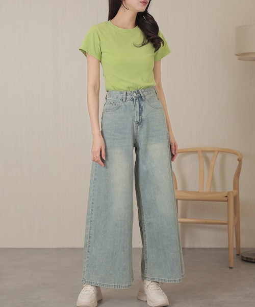 DAYRA(デイラ)の「コットン クルーネック ベーシック 半袖 Tシャツ(Tシャツ/カットソー・レディース・グリーン/ブルー・XL/M)」の12枚目の写真