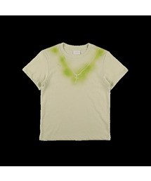 ネックレスグラフィッククロップTシャツグリーン