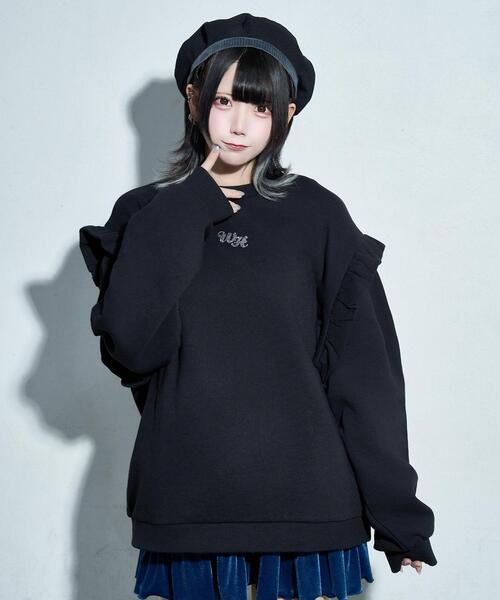 Whinny(ホワイニー)の「Whinny/海の中のプリンセスすうぇ(スウェット・レディース・サックスブルー/ブラック/ホワイト・FREE)」の3枚目の写真