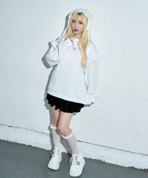 Whinny(ホワイニー)の「Whinny/海の中のプリンセスすうぇ(スウェット・レディース・サックスブルー/ブラック/ホワイト・FREE)」の12枚目の写真