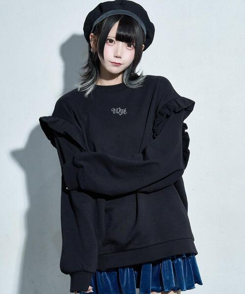 Whinny(ホワイニー)の「Whinny/海の中のプリンセスすうぇ(スウェット・レディース・サックスブルー/ブラック/ホワイト・FREE)」の18枚目の写真