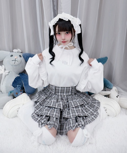 Whinny(ホワイニー)の「Whinny/海の中のプリンセスすうぇ(スウェット・レディース・サックスブルー/ブラック/ホワイト・FREE)」の9枚目の写真