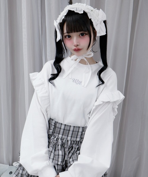 Whinny(ホワイニー)の「Whinny/海の中のプリンセスすうぇ(スウェット・レディース・サックスブルー/ブラック/ホワイト・FREE)」の8枚目の写真