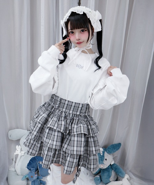 Whinny(ホワイニー)の「Whinny/海の中のプリンセスすうぇ(スウェット・レディース・サックスブルー/ブラック/ホワイト・FREE)」の7枚目の写真