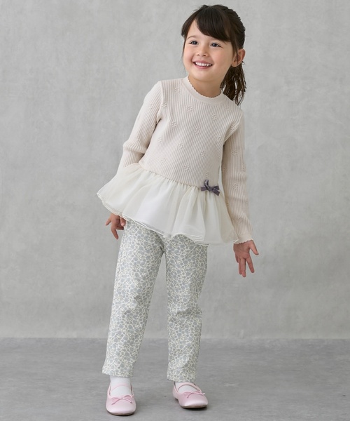 petit main(プティマイン)の「【フワもちっと】ニットペプラムチュールチュニック(チュニック・キッズ・ピンク/チャコール/アイボリー・80cm/90cm/120cm/110cm/100cm/130cm)」の18枚目の写真