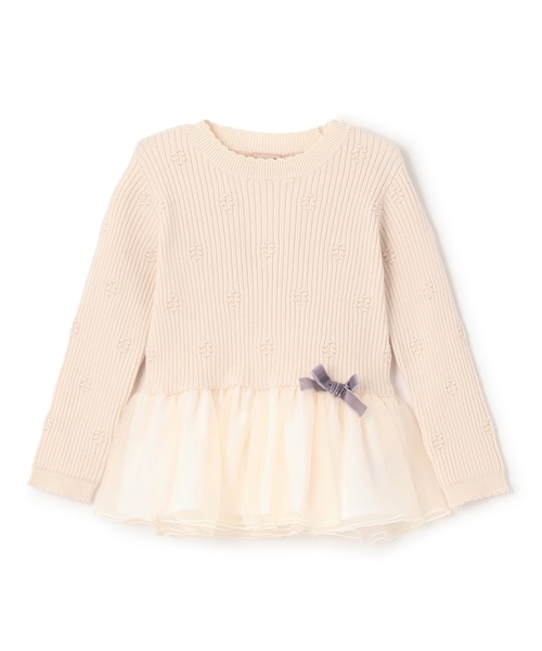 petit main(プティマイン)の「【フワもちっと】ニットペプラムチュールチュニック(チュニック・キッズ・ピンク/チャコール/アイボリー・80cm/90cm/120cm/110cm/100cm/130cm)」の15枚目の写真