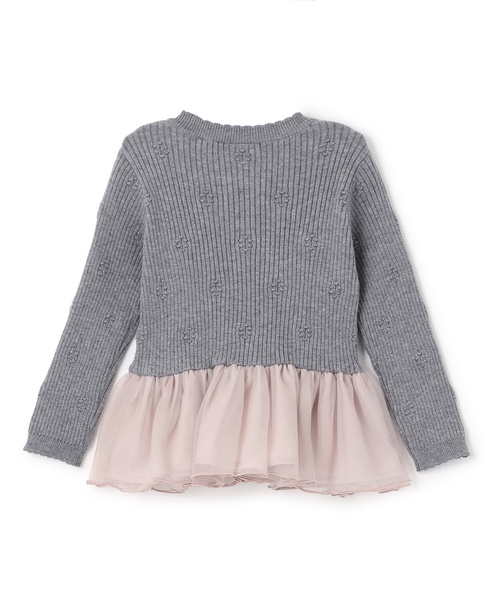 petit main(プティマイン)の「【フワもちっと】ニットペプラムチュールチュニック(チュニック・キッズ・ピンク/チャコール/アイボリー・80cm/90cm/120cm/110cm/100cm/130cm)」の13枚目の写真