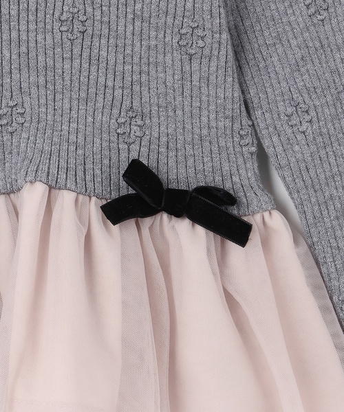 petit main(プティマイン)の「【フワもちっと】ニットペプラムチュールチュニック(チュニック・キッズ・ピンク/チャコール/アイボリー・80cm/90cm/120cm/110cm/100cm/130cm)」の11枚目の写真
