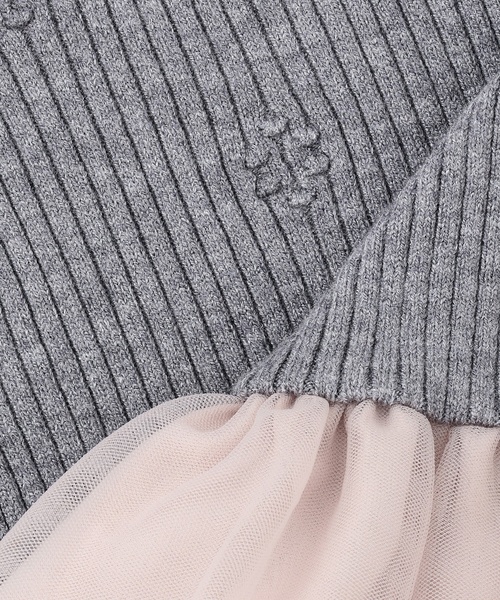 petit main(プティマイン)の「【フワもちっと】ニットペプラムチュールチュニック(チュニック・キッズ・ピンク/チャコール/アイボリー・80cm/90cm/120cm/110cm/100cm/130cm)」の8枚目の写真