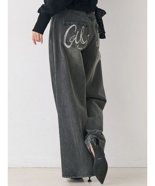 CALNAMUR(カルナムール)の「バックデザインワイドデニム(その他パンツ・レディース・ブラック/ブルー・SMALL/MEDIUM)」の1枚目の写真