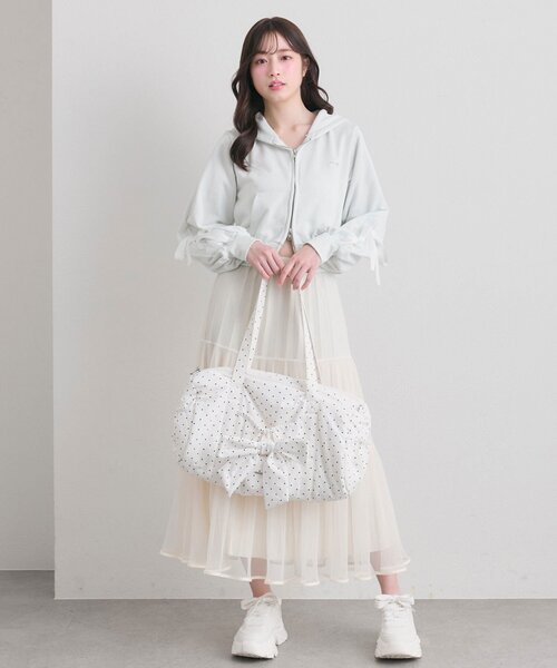 OLIVE des OLIVE(オリーブデオリーブ)の「【ショルダー付】BIGリボンキャリーオンボストンバッグ(ボストンバッグ・レディース・ブラック/サックスブルー/ピンク/ミント/イエロー/オフホワイト/グレー・FREE)」の20枚目の写真