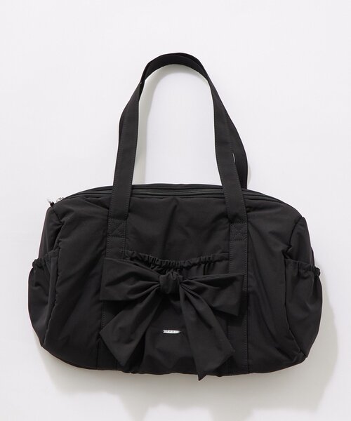 OLIVE des OLIVE(オリーブデオリーブ)の「【10色展開/軽量/大容量】BIGリボンキャリーオンボストンバッグ(ボストンバッグ・レディース・ブラック/サックスブルー/ピンク/ミント/イエロー/オフホワイト/グレー/その他/ドット/チェック・FREE)」の22枚目の写真