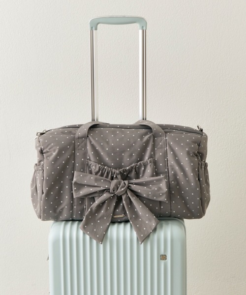 セール】【ショルダー付】BIGリボンキャリーオンボストンバッグ