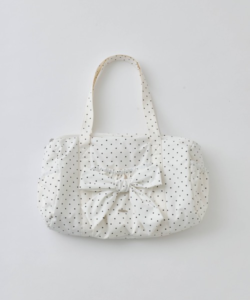 OLIVE des OLIVE(オリーブデオリーブ)の「【ショルダー付】BIGリボンキャリーオンボストンバッグ(ボストンバッグ・レディース・ブラック/サックスブルー/ピンク/ミント/イエロー/オフホワイト/グレー・FREE)」の8枚目の写真