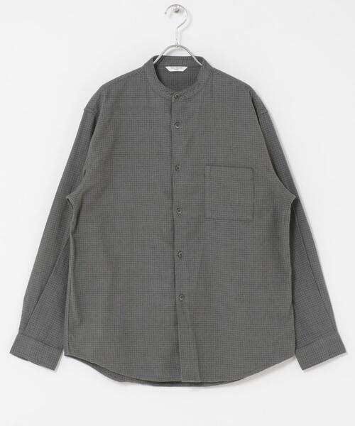 URBAN RESEARCH DOORS(アーバンリサーチドアーズ)の「防シワ起毛ネルバンドカラーシャツ(シャツ/ブラウス・メンズ・チェック/モカ/ブラック系その他/チャコールグレー・LARGE/MEDIUM)」の7枚目の写真