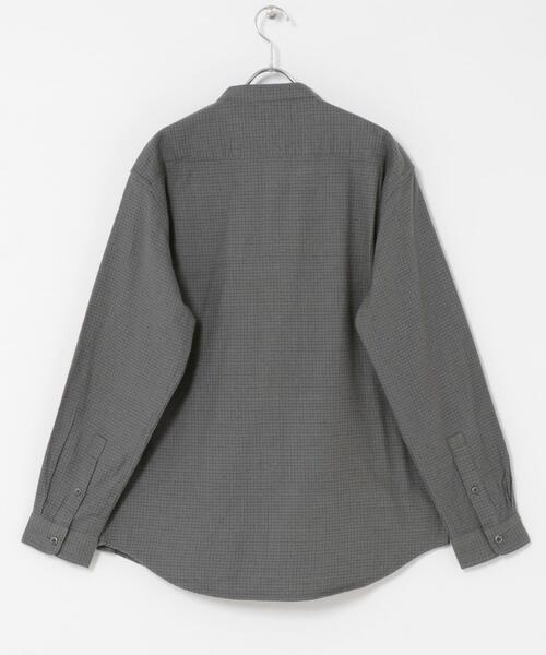 URBAN RESEARCH DOORS(アーバンリサーチドアーズ)の「防シワ起毛ネルバンドカラーシャツ(シャツ/ブラウス・メンズ・チェック/モカ/ブラック系その他/チャコールグレー・LARGE/MEDIUM)」の9枚目の写真