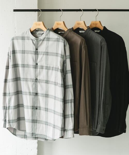 URBAN RESEARCH DOORS(アーバンリサーチドアーズ)の「防シワ起毛ネルバンドカラーシャツ(シャツ/ブラウス・メンズ・チェック/モカ/ブラック系その他/チャコールグレー・LARGE/MEDIUM)」の14枚目の写真