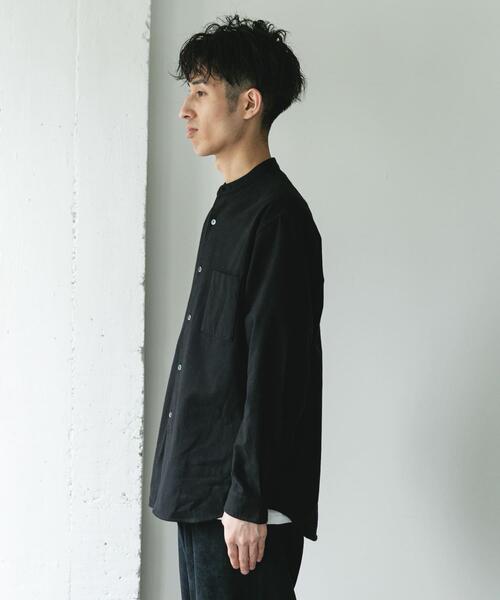 セール】防シワ起毛ネルバンドカラーシャツ（シャツ/ブラウス）｜URBAN