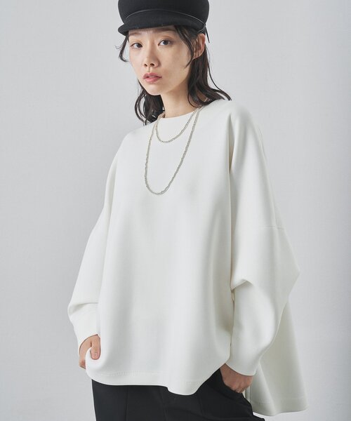 Whim Gazette（ウィムガゼット）の「ダブルエアープルオーバー（Tシャツ/カットソー・レディース・オフホワイト/ブラック・FREE）」の3枚目の写真