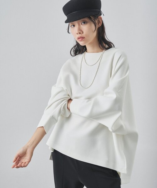 Whim Gazette（ウィムガゼット）の「ダブルエアープルオーバー（Tシャツ/カットソー・レディース・オフホワイト/ブラック・FREE）」の4枚目の写真