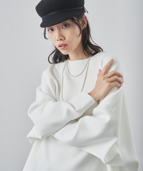 Whim Gazette（ウィムガゼット）の「ダブルエアープルオーバー（Tシャツ/カットソー・レディース・オフホワイト/ブラック・FREE）」の7枚目の写真