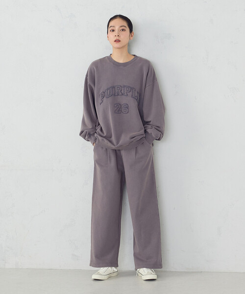 Purple&Yellow（パープルアンドイエロー）の「フロスト裏毛ワイドパンツ（その他パンツ・メンズ・ブラック/パープル・SMALL/X-SMALL/LARGE/MEDIUM）」の5枚目の写真
