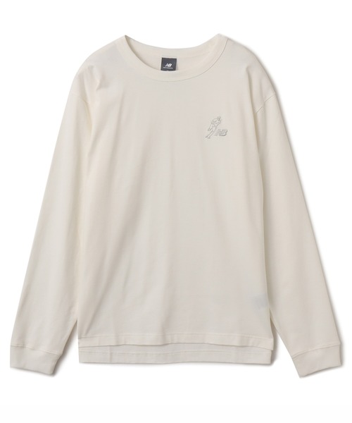 NEW BALANCE(ニューバランス)の「New Balance Shohei Signature Heavy oz LS T-Shirt / ニューバランス オオタニ ショウヘイ シグネチャーヘビーオンスロングスリーブ Tシャツ(Tシャツ/カットソー・メンズ・ライトブルー/ブラック/ホワイト・M/L/XL/S)」の2枚目の写真