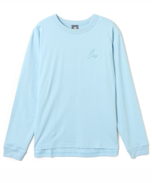 NEW BALANCE(ニューバランス)の「New Balance Shohei Signature Heavy oz LS T-Shirt / ニューバランス オオタニ ショウヘイ シグネチャーヘビーオンスロングスリーブ Tシャツ(Tシャツ/カットソー・メンズ・ライトブルー/ブラック/ホワイト・M/L/XL/S)」の1枚目の写真