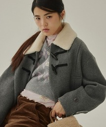 COVERNAT(�J�o�[�i�b�g)��WOMEN'S CROP SHEARLING COLLAR DUFFLE COAT(�_�b�t���R�[�g)