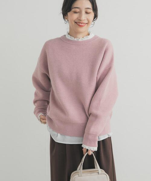 セール】針抜きダブルフェイスニット｜冬服/秋冬/暖かい/軽量（ニット