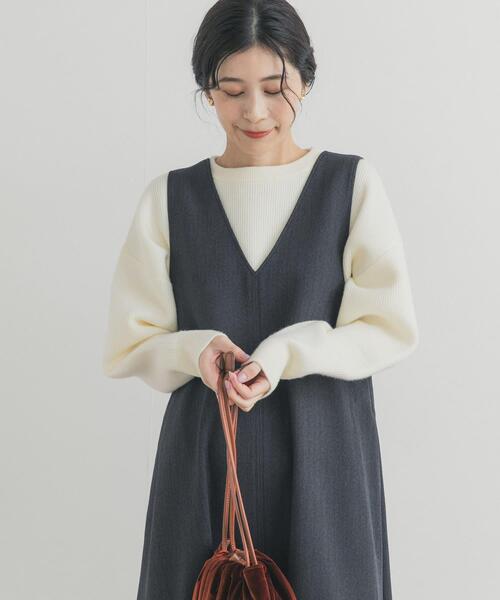 URBAN RESEARCH DOORS（アーバンリサーチドアーズ）の「針抜きダブルフェイスニット（ニット/セーター・レディース・ライトグレー/ピンク/オフホワイト・FREE）」の6枚目の写真