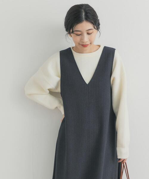 URBAN RESEARCH DOORS（アーバンリサーチドアーズ）の「針抜きダブルフェイスニット（ニット/セーター・レディース・ライトグレー/ピンク/オフホワイト・FREE）」の7枚目の写真