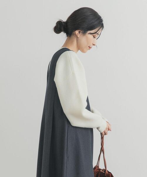 URBAN RESEARCH DOORS（アーバンリサーチドアーズ）の「針抜きダブルフェイスニット（ニット/セーター・レディース・ライトグレー/ピンク/オフホワイト・FREE）」の8枚目の写真