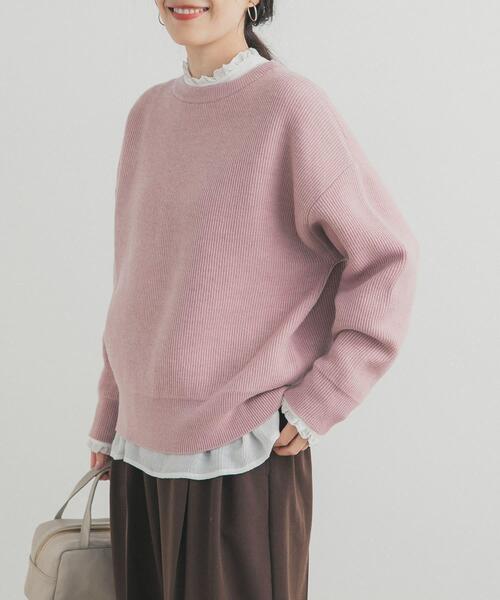 URBAN RESEARCH DOORS（アーバンリサーチドアーズ）の「針抜きダブルフェイスニット（ニット/セーター・レディース・ライトグレー/ピンク/オフホワイト・FREE）」の20枚目の写真