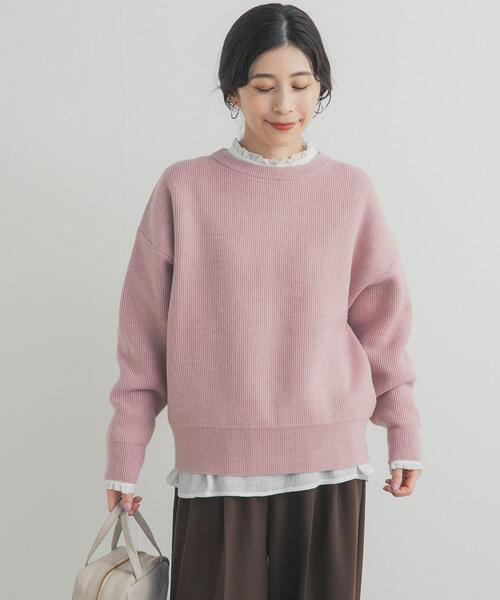 URBAN RESEARCH DOORS（アーバンリサーチドアーズ）の「針抜きダブルフェイスニット（ニット/セーター・レディース・ライトグレー/ピンク/オフホワイト・FREE）」の21枚目の写真