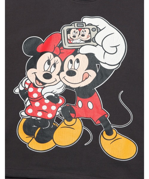 Little sunny bite(リトルサニーバイト)の「【little sunny bite Disney collection】micky & minnie selfie sweat top(スウェット・レディース・ブラック/ホワイト/ピンク・MEDIUM/SMALL)」の15枚目の写真