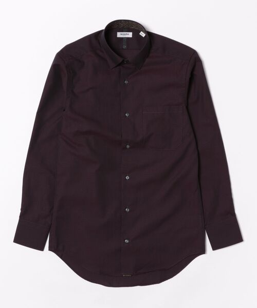 renoma HOMME(レノマオム)の「ワイシャツ メンズ イージーアイロン 綿混 スナップダウン 長袖 ビジネス ドレス NEWスタンダードフィット(ビジネスシャツ・メンズ・ボルドー・首回り41cm-裄丈86cm/首回り41cm-裄丈82cm/首回り39cm-裄丈84cm/首回り37cm-裄丈80cm/首回り39cm-裄丈80cm/首回り43cm-裄丈86cm/首回り43cm-裄丈82cm/首回り45cm-裄丈86cm)」の2枚目の写真