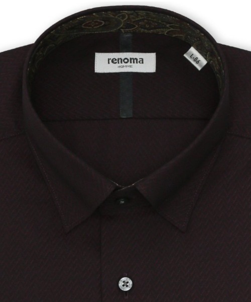 renoma HOMME(レノマオム)の「ワイシャツ メンズ イージーアイロン 綿混 スナップダウン 長袖 ビジネス ドレス NEWスタンダードフィット(ビジネスシャツ・メンズ・ボルドー・首回り41cm-裄丈86cm/首回り41cm-裄丈82cm/首回り39cm-裄丈84cm/首回り37cm-裄丈80cm/首回り39cm-裄丈80cm/首回り43cm-裄丈86cm/首回り43cm-裄丈82cm/首回り45cm-裄丈86cm)」の10枚目の写真
