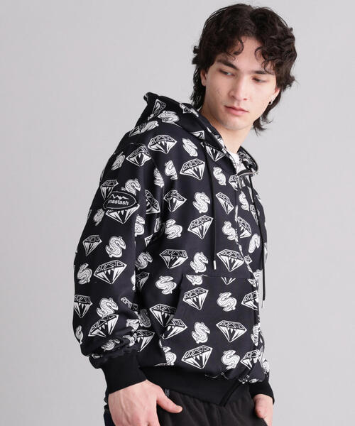 BILLIONAIRE BOYS CLUB(ビリオネア・ボーイズ・クラブ)の「MANASTASHxBILLIONAIRE BOYS CLUB/ビリオネア・ボーイズ・クラブ/EMB LOGO ZIP HOODIE(パーカー・メンズ・グレー/ブラック・XL/S)」の4枚目の写真