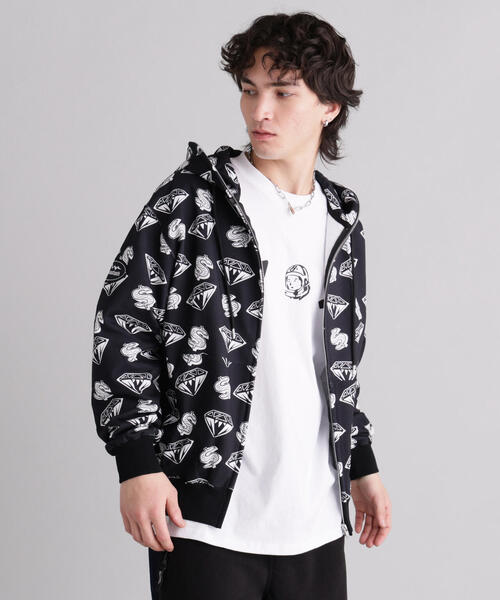 BILLIONAIRE BOYS CLUB(ビリオネア・ボーイズ・クラブ)の「MANASTASHxBILLIONAIRE BOYS CLUB/ビリオネア・ボーイズ・クラブ/EMB LOGO ZIP HOODIE(パーカー・メンズ・グレー/ブラック・XL/S)」の6枚目の写真