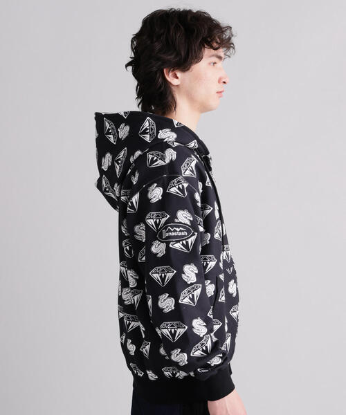 BILLIONAIRE BOYS CLUB(ビリオネア・ボーイズ・クラブ)の「MANASTASHxBILLIONAIRE BOYS CLUB/ビリオネア・ボーイズ・クラブ/EMB LOGO ZIP HOODIE(パーカー・メンズ・グレー/ブラック・XL/S)」の10枚目の写真