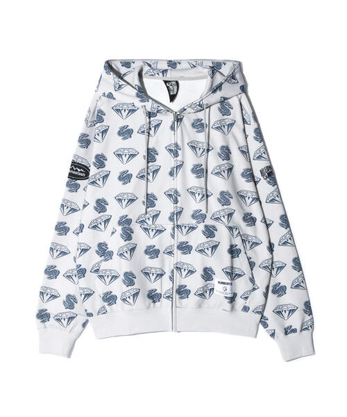 BILLIONAIRE BOYS CLUB(ビリオネア・ボーイズ・クラブ)の「MANASTASHxBILLIONAIRE BOYS CLUB/ビリオネア・ボーイズ・クラブ/EMB LOGO ZIP HOODIE(パーカー・メンズ・グレー/ブラック・XL/S)」の1枚目の写真