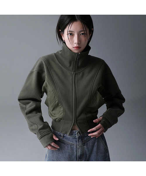 ZENDUST（ジェンダスト）の「Bremen Track Zip-up - 4COL（ブルゾン・レディース・チャコール/PINK/ブラック/カーキ・SMALL/MEDIUM）」の3枚目の写真