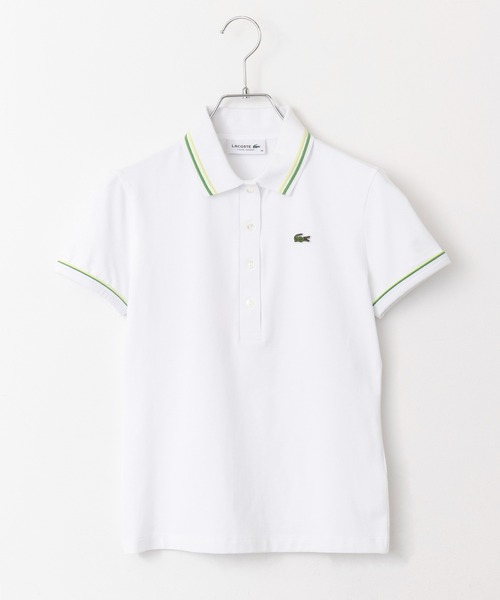 LACOSTE(ラコステ)の「【LACOSTE】ワンポイントロゴ ダブルラインポロシャツ DF5284(ポロシャツ・レディース・ネイビー/ホワイト・M/S)」の20枚目の写真