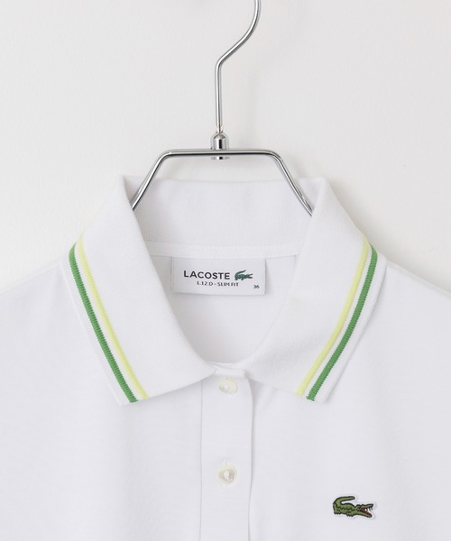 LACOSTE(ラコステ)の「【LACOSTE】ワンポイントロゴ ダブルラインポロシャツ DF5284(ポロシャツ・レディース・ネイビー/ホワイト・M/S)」の22枚目の写真
