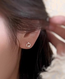 サークルドットアクリルパールペアピアス(MA/EK491)