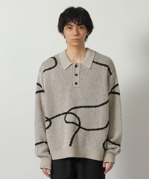 LAKOLE(ラコレ)の「ロープ柄ポロニットプルオーバー / 637815(ニット/セーター・メンズ・ブラック/ネイビー/アイボリー・MEDIUM/LARGE)」の16枚目の写真